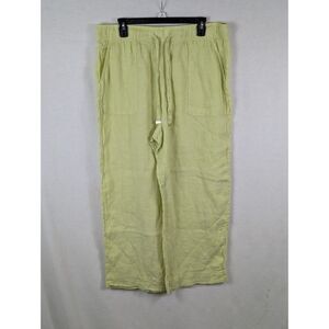 Joie Wide Leg 100% Linen Pants Yellow Women's Size XL